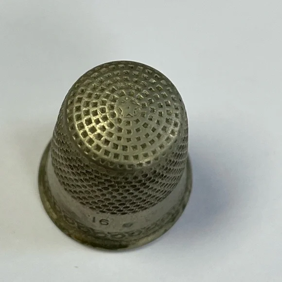 Antique Steel Thimble Vintage Stamped “16” - Picture 4 of 4